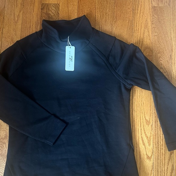 NWT Advance by Verve Black Sweatshirt Funnel Neck M Sporty Activewear Ribbed - Picture 11 of 15